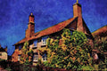 625037 Bossington, Somerset A4 Limited Edition Watercolour Print