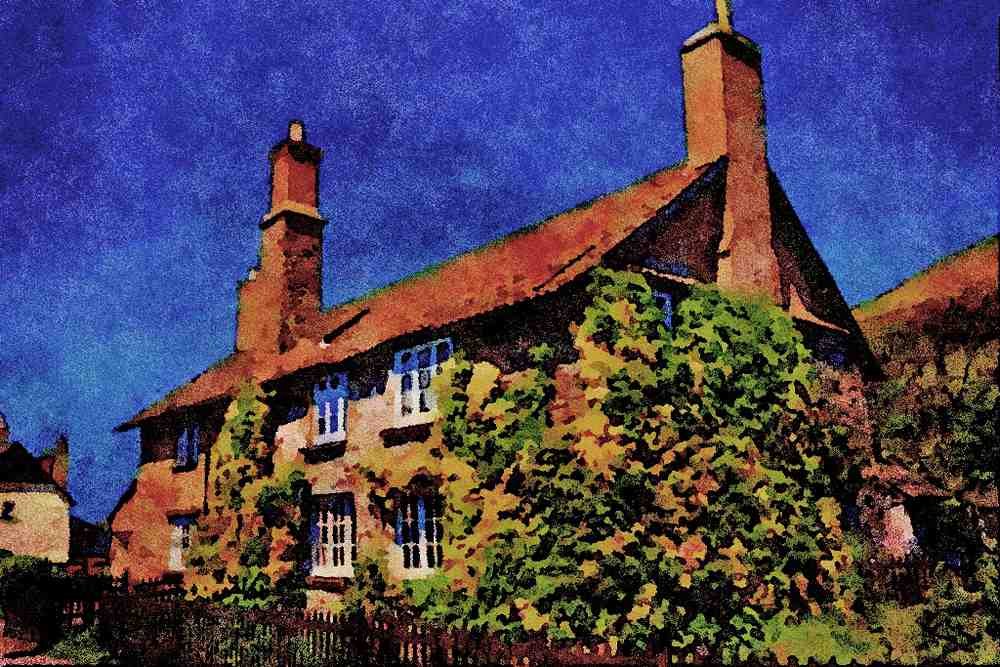 625037 Bossington, Somerset A4 Limited Edition Watercolour Print