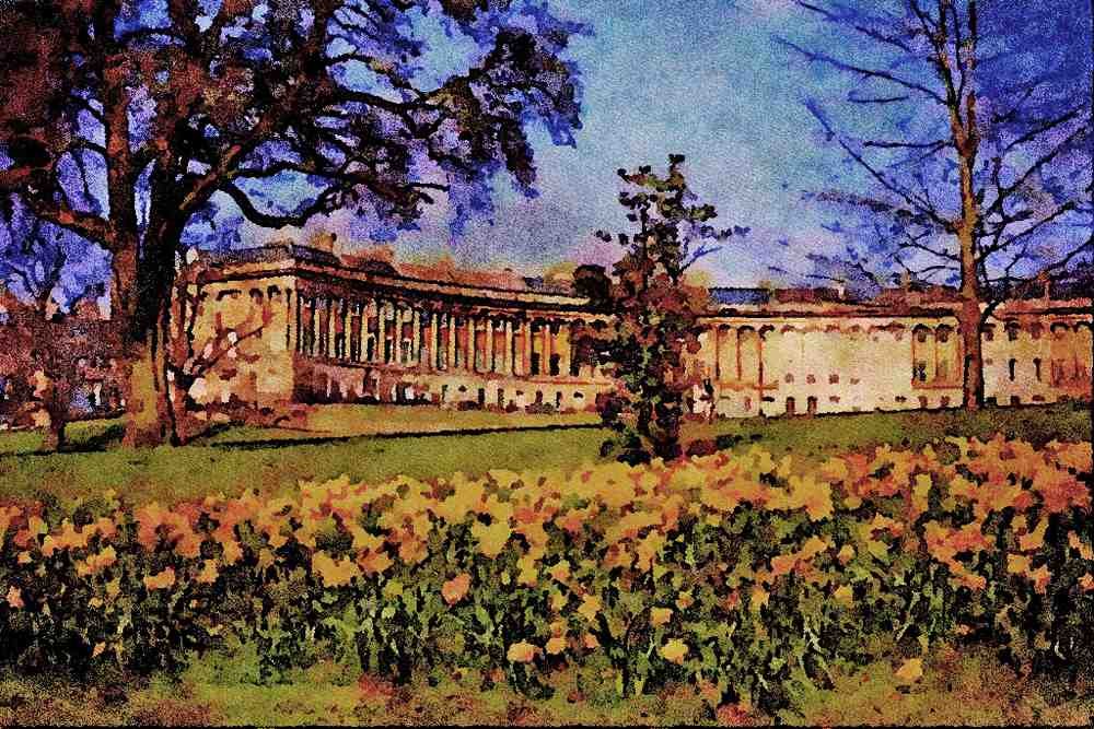 625048 The Royal Crescent, Bath, Avon A4 Limited Edition Watercolour Print