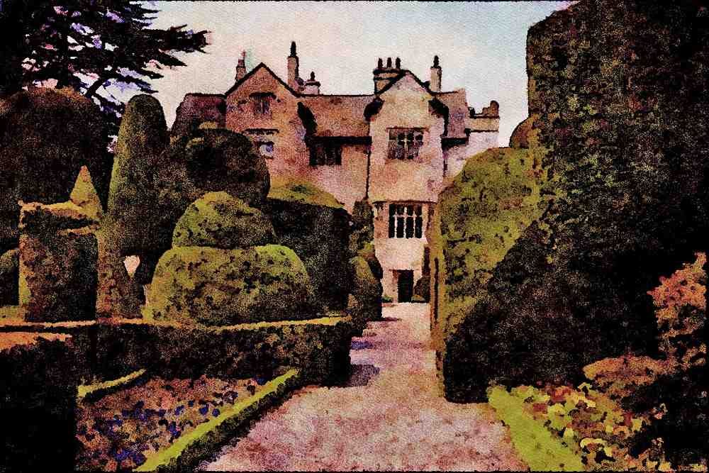 625049 Leven's Hall Topiary Garden, Cumbria A4 Limited Edition Watercolour Print