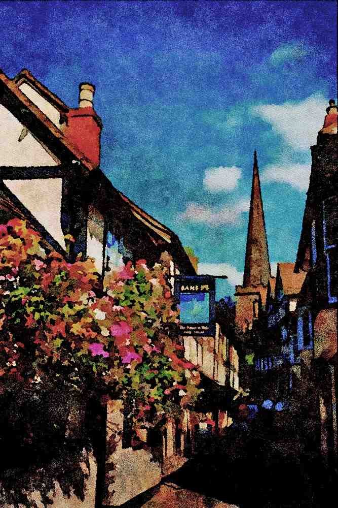 625053 Church Lane, Ledbury, Hereford And Worcester A4 Limited Edition Watercolour Print