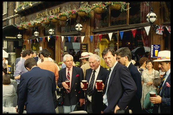 625057 People Outside London Pub A4 Photo Print