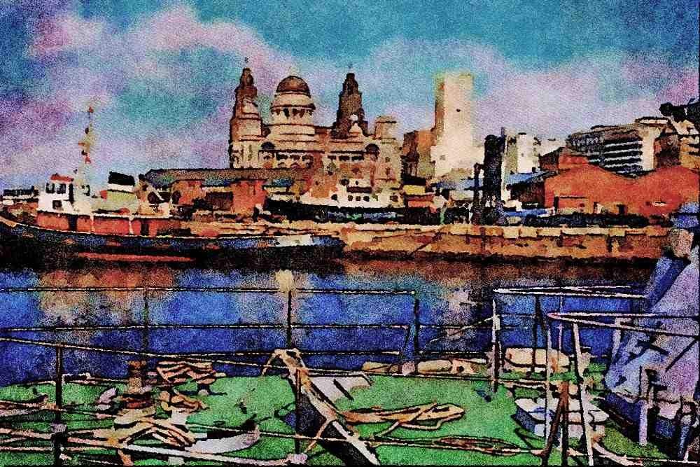 625079 Albert Dock, Liverpool, Merseyside A4 Limited Edition Watercolour Print