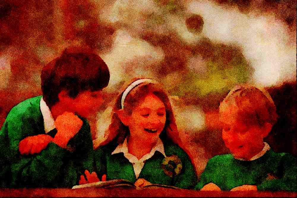 625084 Pupils At School In Hampshire A4 Limited Edition Watercolour Print