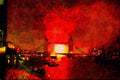625089 VJ Fireworks, London 1995 A4 Limited Edition Watercolour Print