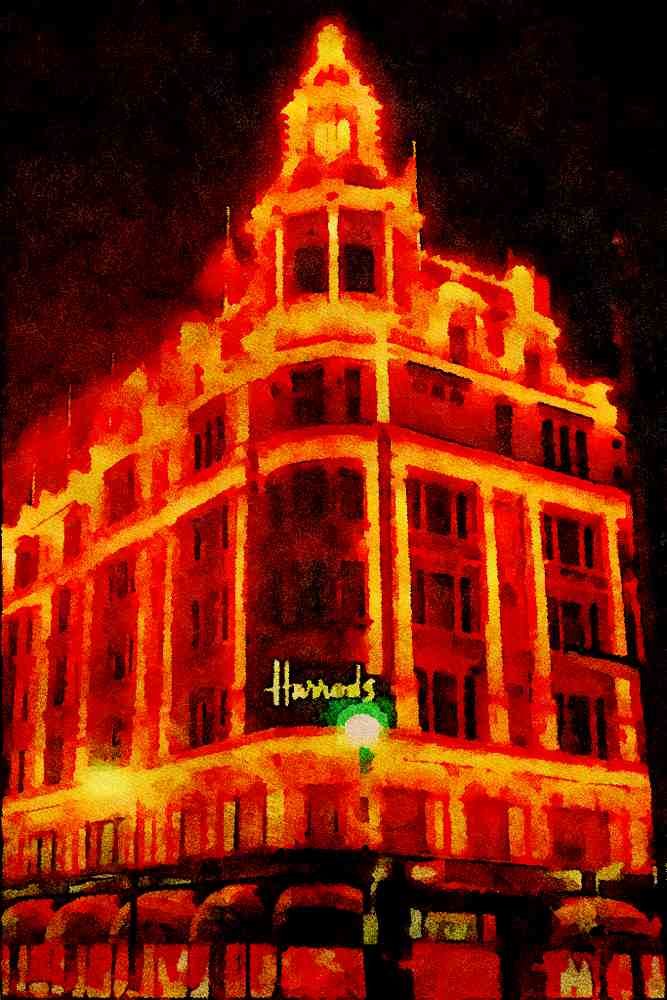 625092 Harrods, London A4 Limited Edition Watercolour Print