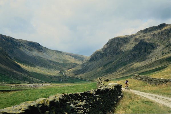 625094 Longsleddale With Mountain Biker, Eastern Cumbria A4 Photo Print