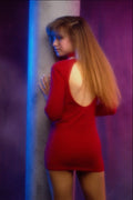 626067 Girl In Red Dress A4 Photo Print