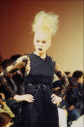 627019 Black Dress With Lace Sleeves A4 Photo Print