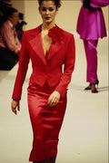 627029 Red Satin Suit A4 Photo Print