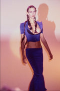 627049 Alexander McQueen, Blue Top And Skirt A4 Photo Print