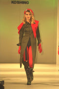 627098 Long Olive green Shirt, Red Beret, Scarf And Tights A4 Photo Print