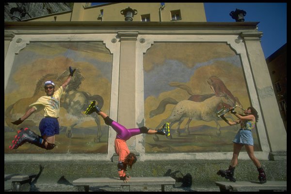 628018 Hubert, Zuzanna And Monika Rollerblading, Australia A4 Photo Print