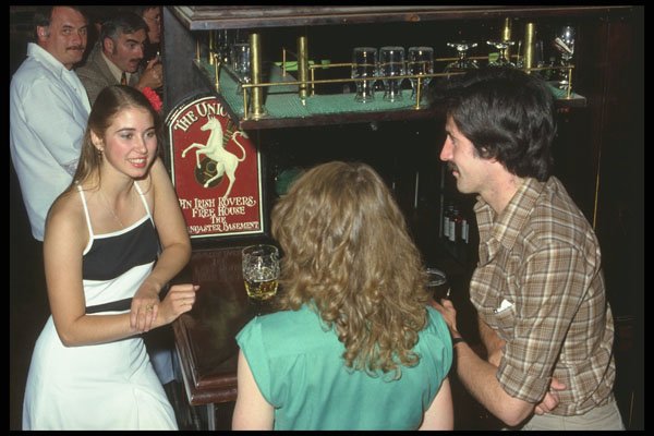 628043 Four People At A Bar In Calgary A4 Photo Print
