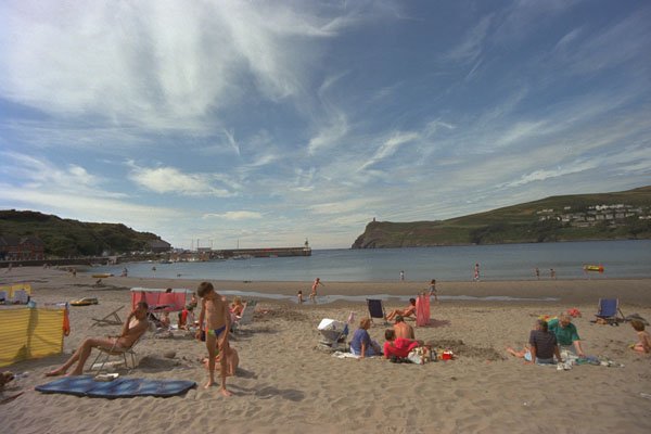 628051 People On The Beach, Port Erin, Isle Of Man, U.K. A4 Photo Print