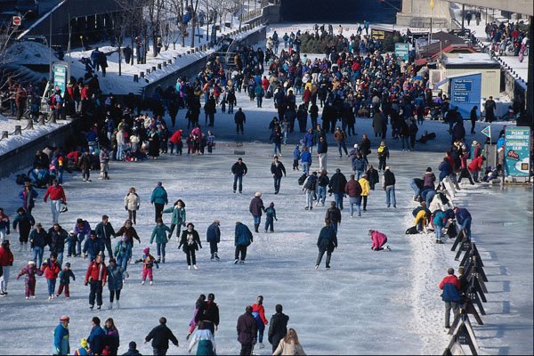 628090 Skaters On The Rideau Canal, Ottawa, Ontario, Canada A4 Photo Print