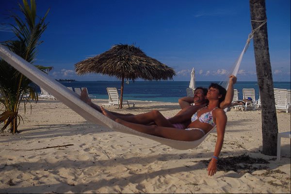 628097 Siesta In A Hammock, Nassau, Bahamas A4 Photo Print