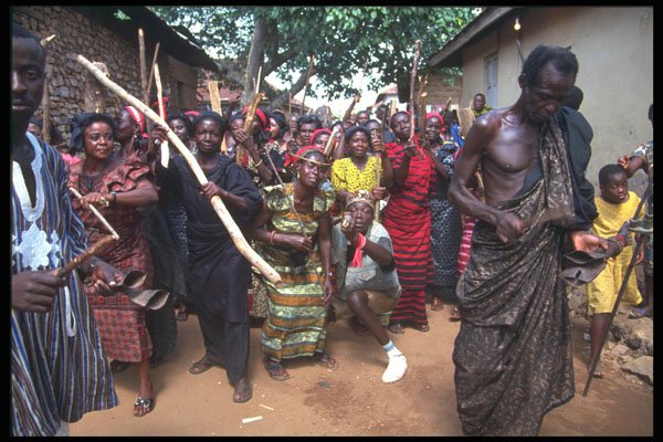 629044 Voodoo Mourners In Funeral Procession, Ghana A4 Photo Print