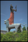 629046 Statue Of Warrior And Lion, Ghana A4 Photo Print