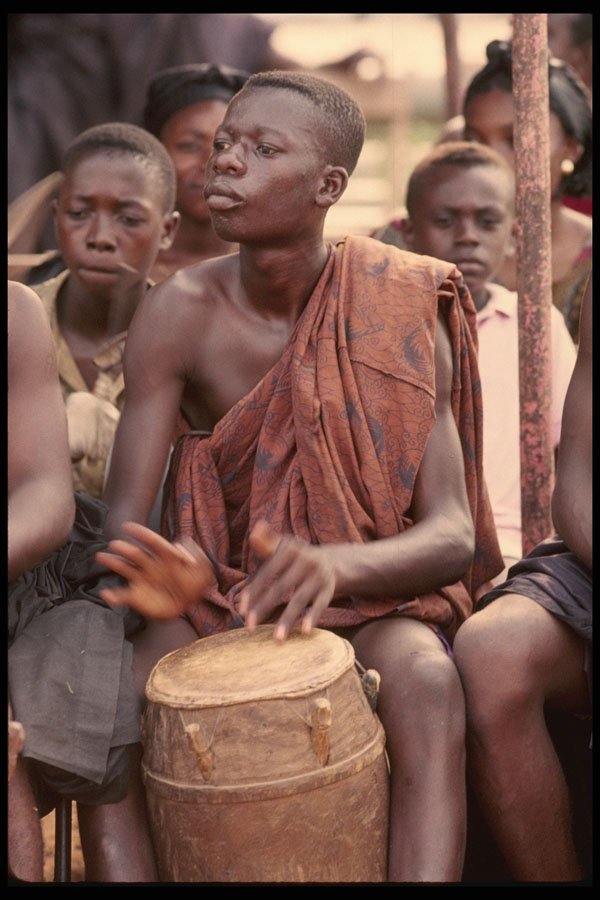 629047 Ceremonial Drummers, Ghana A4 Photo Print