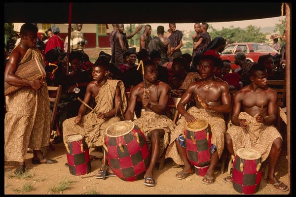 629049 Ceremonial Drummers, Ghana A4 Photo Print