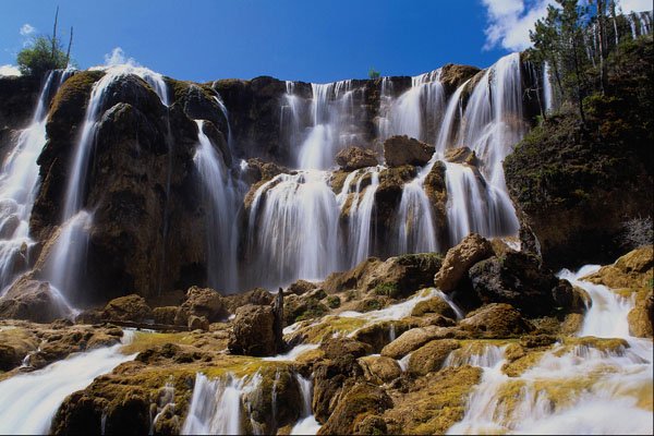 630047 Pearl Shoals Waterfall, Jluzhaigou Nature Reserve A4 Photo Print