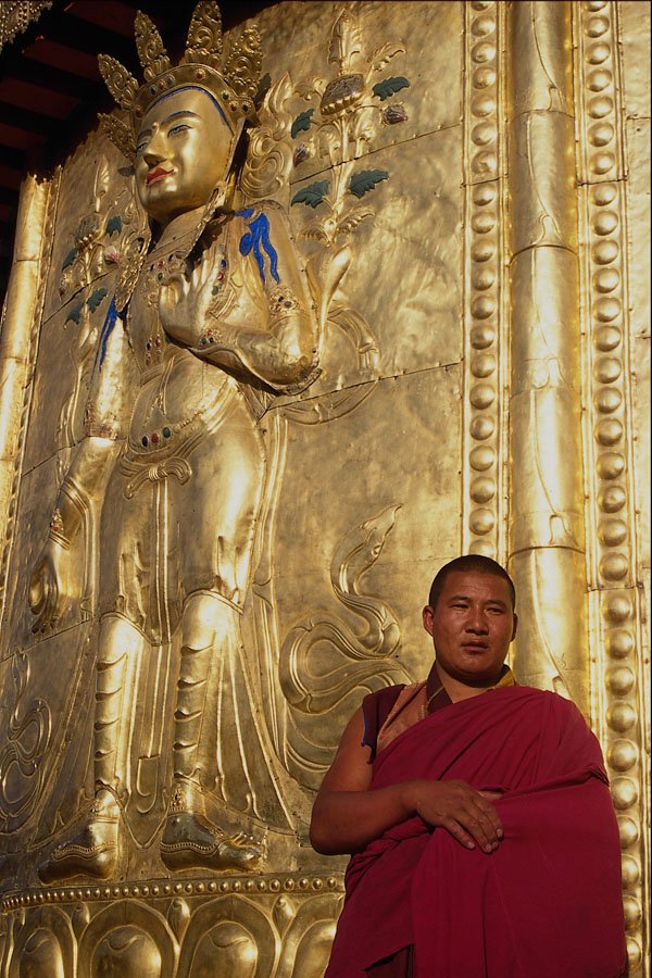 630065 Monk At Monastery, Xiahe, Qinghai Province A4 Photo Print