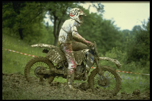 631040 Dirt spattered Motocross Cyclist A4 Photo Print