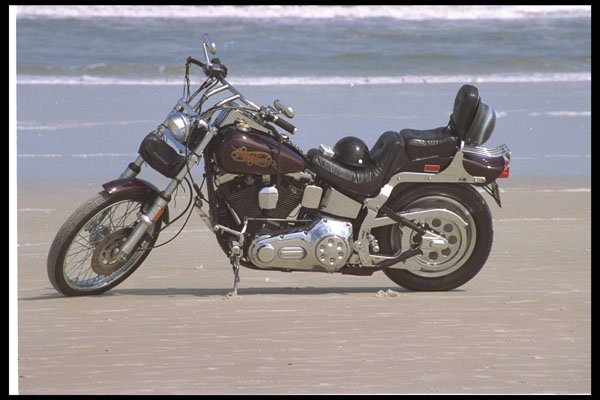 631063 Harley On The Beach A4 Photo Print