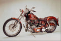 631090 Red Harley Davidson Motorcycle A4 Photo Print