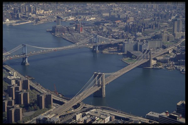 632047 Brooklyn And Manhattan From The Air, New York A4 Photo Print