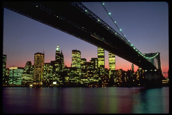 632065 City Skyline Bridge, New York City A4 Photo Print