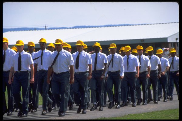 633022 Inmates Marching At Lakevire Shock Correctional Prison A4 Photo Print