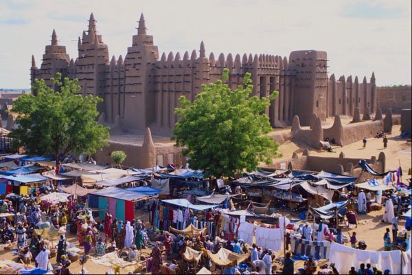 633055 Market Day In Djenne And Grand Mosque, Mali, Africa A4 Photo Print
