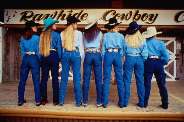 633058 Cowgirls In Jeans A4 Photo Print