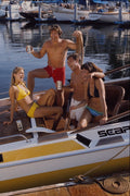 633074 Couples On Board In The Marina A4 Photo Print