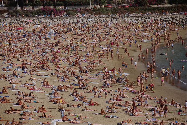 633080 Crowded Beach, Puerto Rico A4 Photo Print