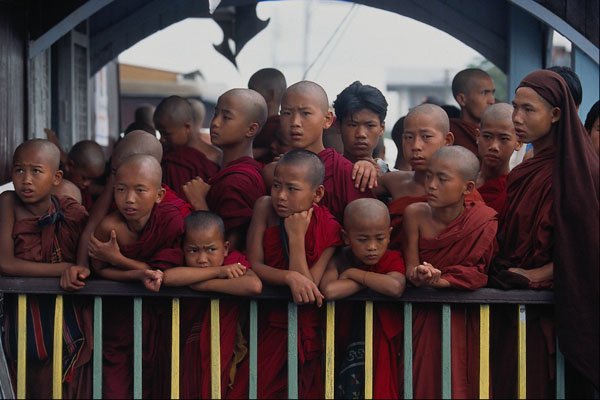 633083 Young Buddhist Monks, Shan State, Myanmar A4 Photo Print