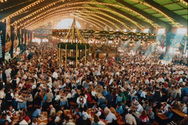 633087 Beer Tent Holding 4,000 Patrons At Oktoberfest, Munich A4 Photo Print