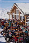 633094 Skiers Resting, Corvatsch, Engadine, Switzerland A4 Photo Print