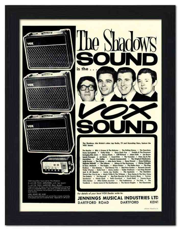 633K vox amplifiers shadows 2 Vintage Advert A4 Photo Print