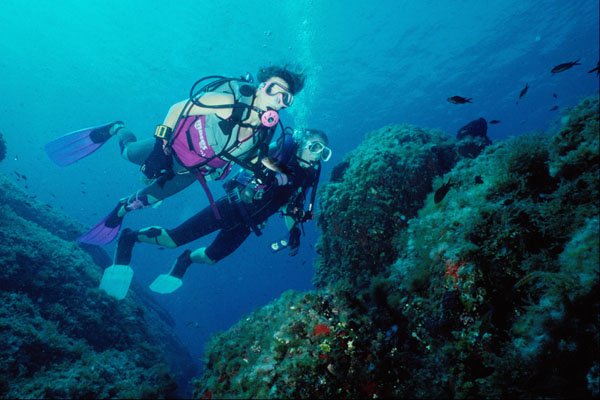 634077 Divers, Ibiza, Spain A4 Photo Print