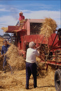 635050 Demonstration Of Old Wheat threshing Machine, England A4 Photo Print