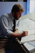 635056 Engineer draftsman At Work A4 Photo Print