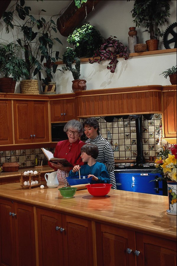 635093 Cooking In The Farm Kitchen, Saltspring Island, B.C., Canada A4 Photo Print