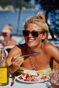 635099 Woman Having A Meal, Corfu, Greece A4 Photo Print