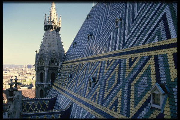 636032 On The Top Of Historic St. Stephen's Church, Vienna, Austria A4 Photo Print
