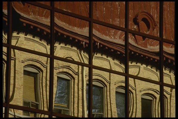 636056 Reflection In Glass Curtain Wall, Ottawa, Canada A4 Photo Print