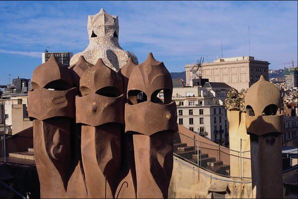 636065 Roof Of The Casa Milta, Barcelona, Spain A4 Photo Print