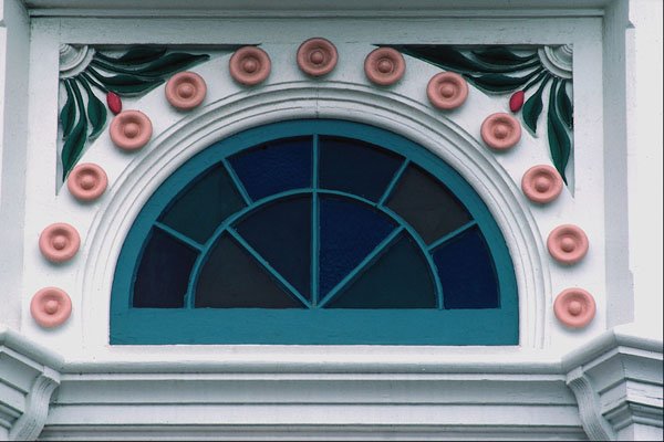 636097 Arched Transom Window, Eureka, California A4 Photo Print